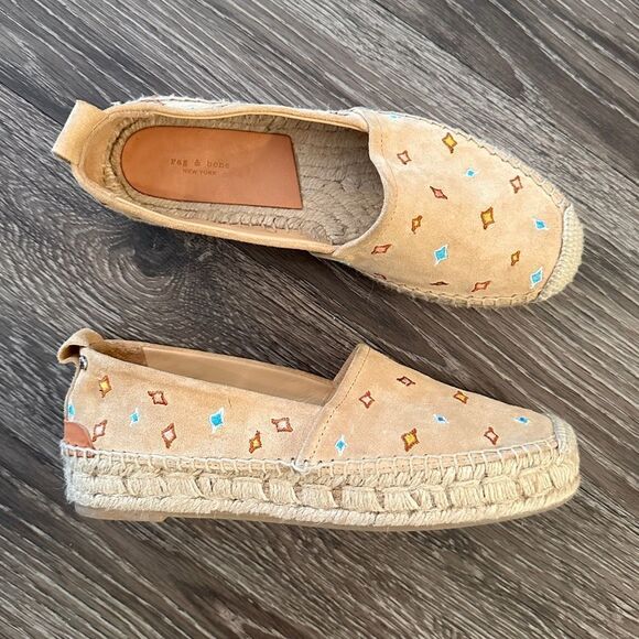 Rag & Bone Adria Embroidered Espadrille Flats - Picture 1 of 9